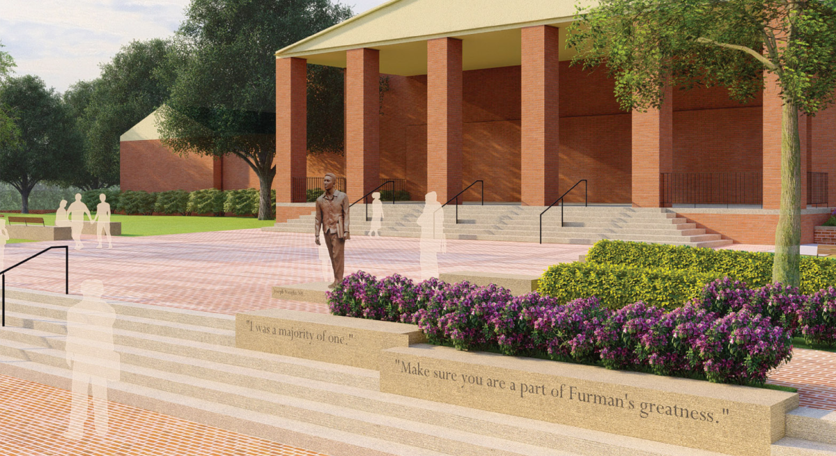 The $677,000 project will incorporate the front steps of James B. Duke Library and the nearby grassy area.