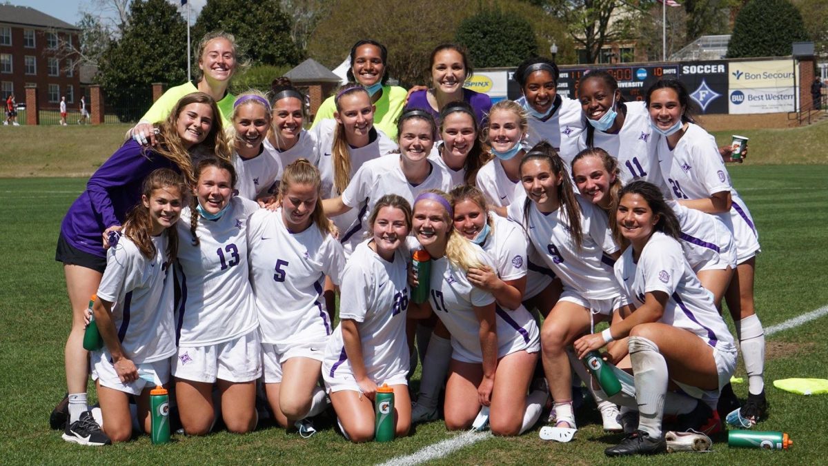 The+Paladins+pose+after+their+big+victory+over+Chattanooga+in+the+SoCon+semifinal+on+Sunday%2C+April+11.