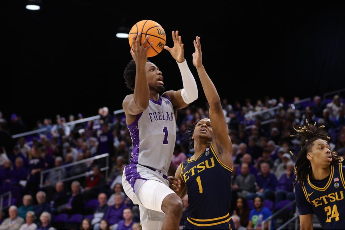 Junior guard JP Pegues led Furman with 15 points in win vs ETSU on Saturday, Feb. 10.