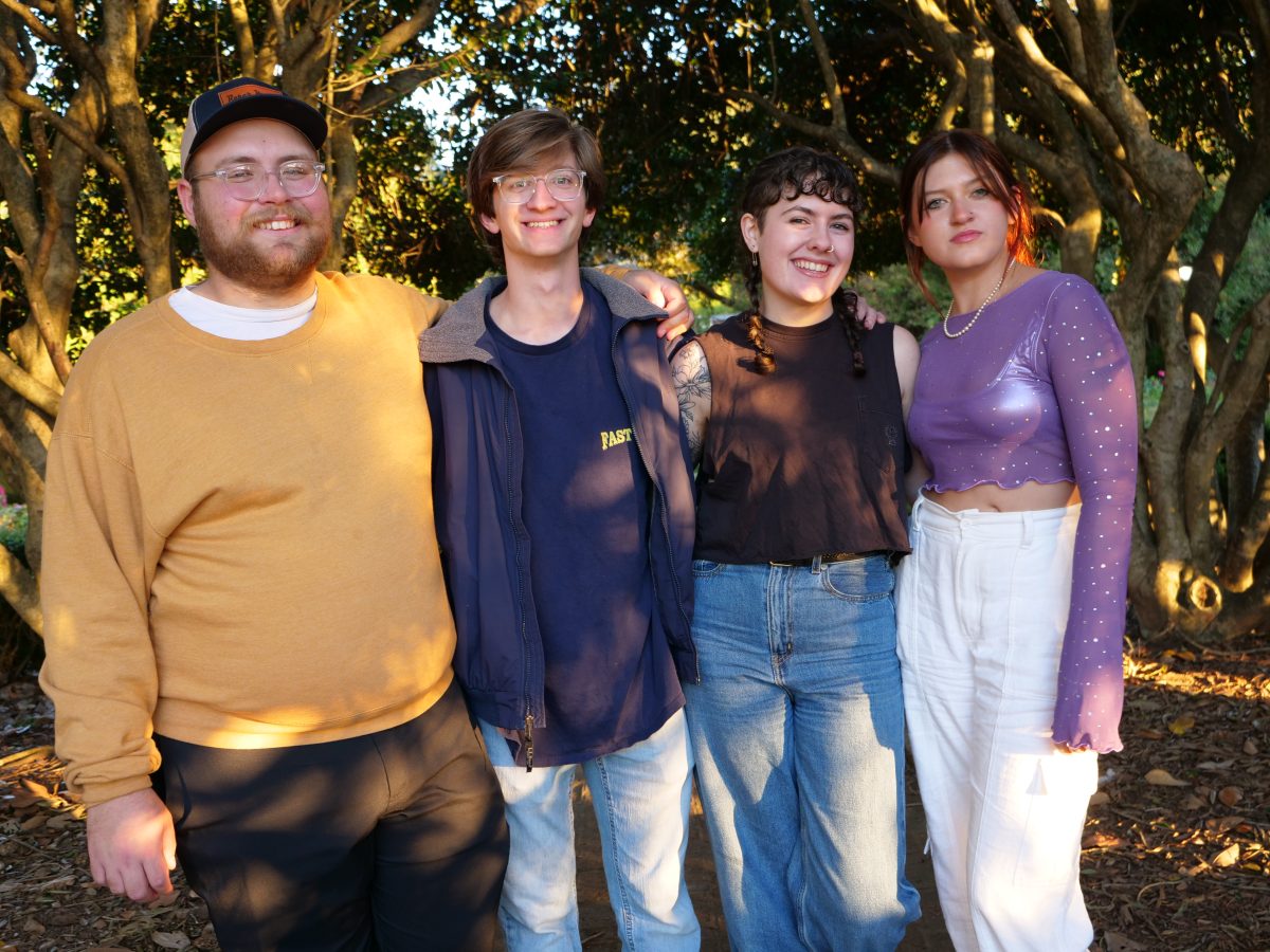 (From left to right) Joe Bricker ‘25, Michael Ross ‘26, Amelia Smith ‘26, and Christina Uzzi ‘27.