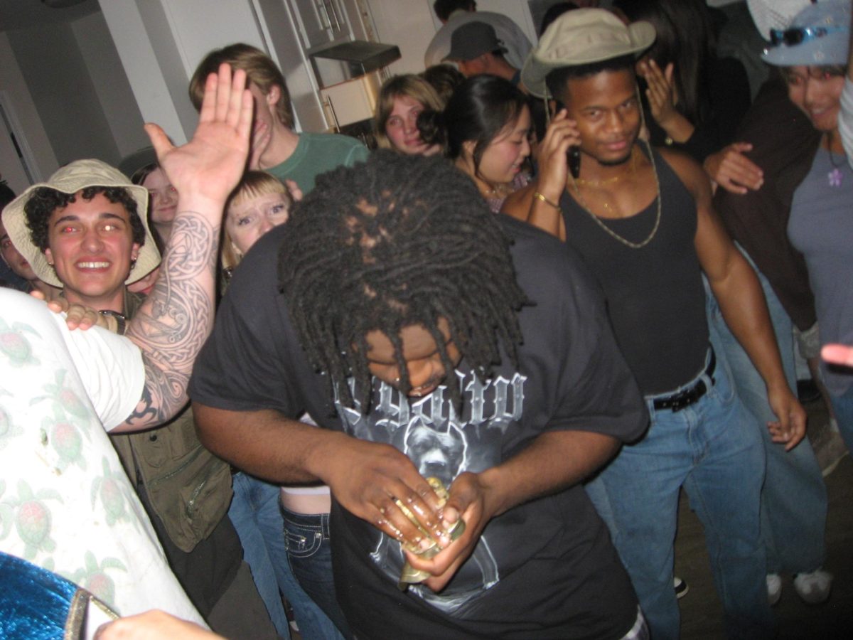"Fish Bash" attendees participate in a sardine eating contest. 